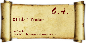 Ollé Andor névjegykártya
