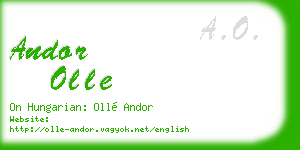 andor olle business card