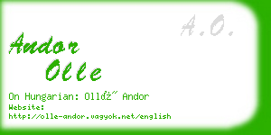 andor olle business card